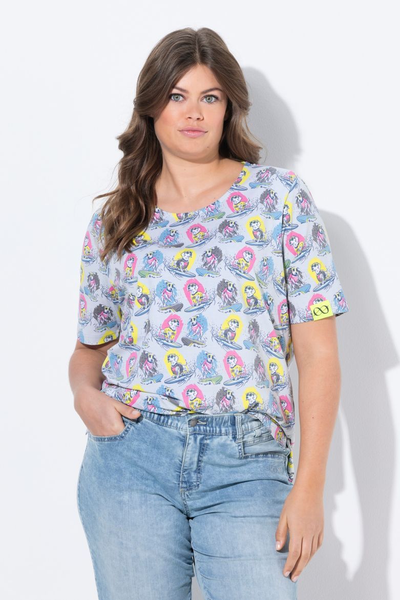 Plus size veliki brojevi Majica kratkih rukava okruglog ovratnika za punije