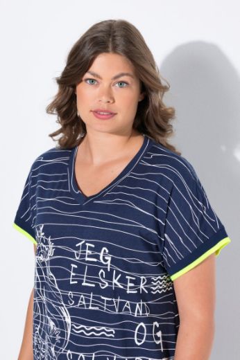 Plus size veliki brojevi Haljina kratkih rukava V ovratnika za punije