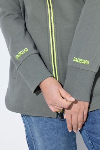 Plus size veliki brojevi Majica dugih rukava s patentnim zatvaračem i povišenim ovratnikom za punije