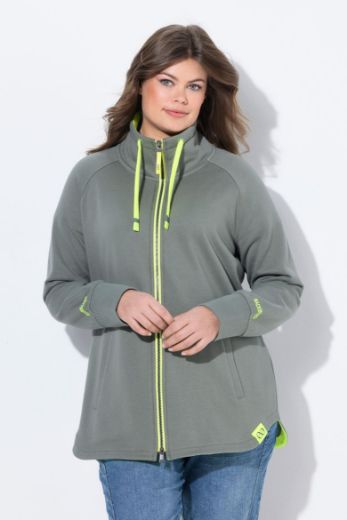 Plus size veliki brojevi Majica dugih rukava s patentnim zatvaračem i povišenim ovratnikom za punije