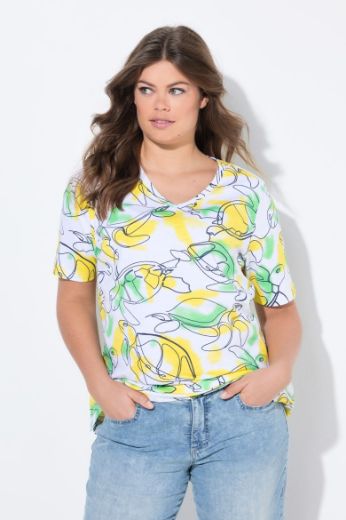 Plus size veliki brojevi Majica kratkih rukava V ovratnika za punije