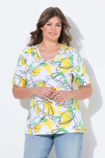 Plus size veliki brojevi Majica kratkih rukava V ovratnika za punije