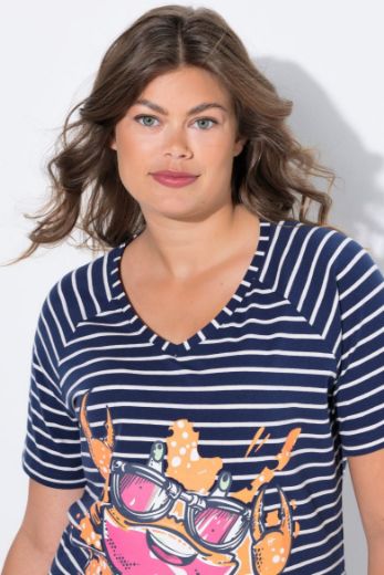 Plus size veliki brojevi Majica kratkih rukava V ovratnika za punije
