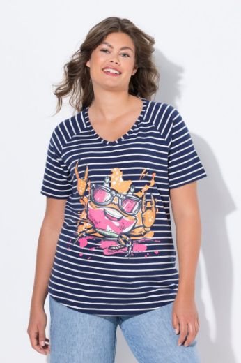 Plus size veliki brojevi Majica kratkih rukava V ovratnika za punije