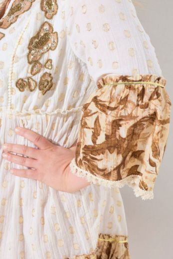 Plus size veliki brojevi Tunika s ukrasnim  vezom za punije
