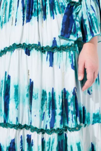 Plus size veliki brojevi Haljina s ukrasnim vezom za punije