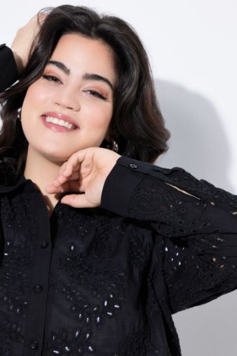 Plus size veliki brojevi Bluza s  ukrasnim vezom za punije