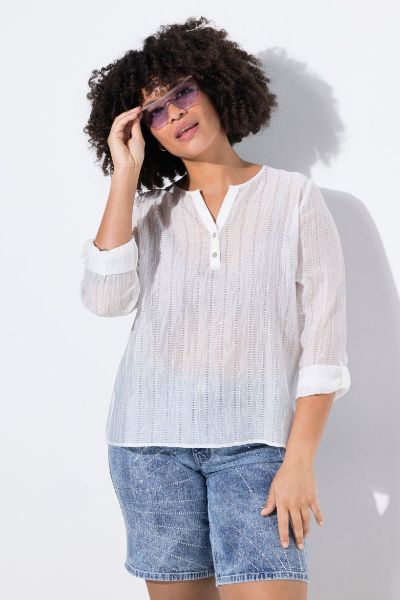 Veliki brojevi Bluza od prozračne tkanine moda za punije
