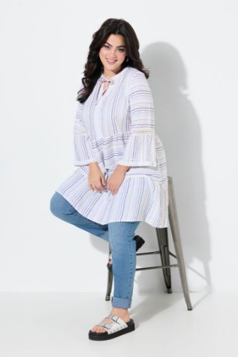 Plus size veliki brojevi Tunika na pruge za punije