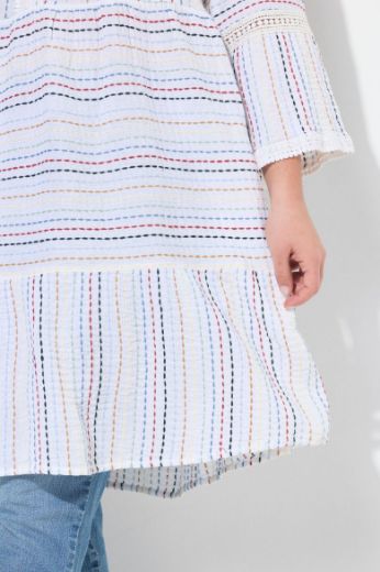 Plus size veliki brojevi Tunika na pruge za punije