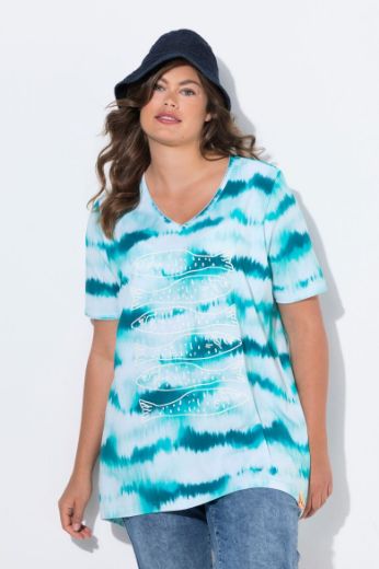 Plus size veliki brojevi Majica kratkih rukava V ovratnika za punije