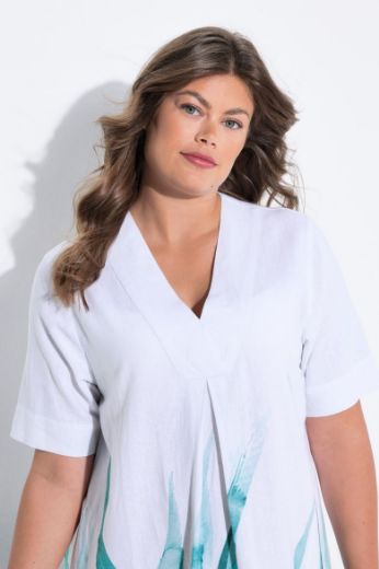 Plus size veliki brojevi Haljina midi polu rukava za punije