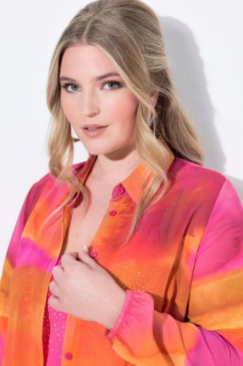 Plus size veliki brojevi Bluza od šifona dužeg kroja za punije