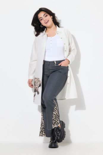 Plus size veliki brojevi Traperice s leopard uzorkom za punije