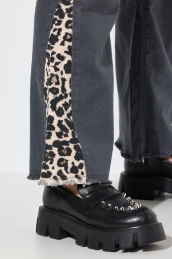 Plus size veliki brojevi Traperice s leopard uzorkom za punije