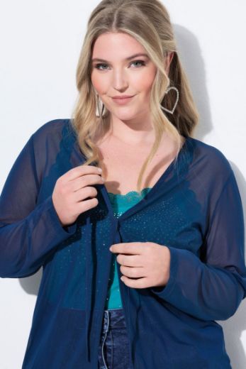 Plus size veliki brojevi Sako mrežasti s dodatkom kravate za punije