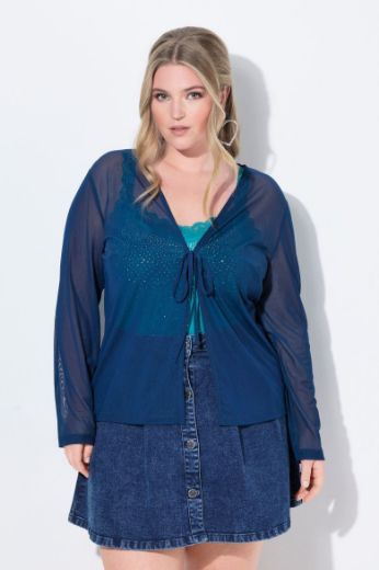 Plus size veliki brojevi Sako mrežasti s dodatkom kravate za punije