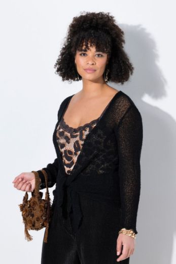 Plus size veliki brojevi Jakna od perforirane tkanine za punije