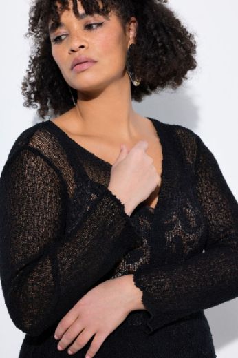 Plus size veliki brojevi Jakna od perforirane tkanine za punije