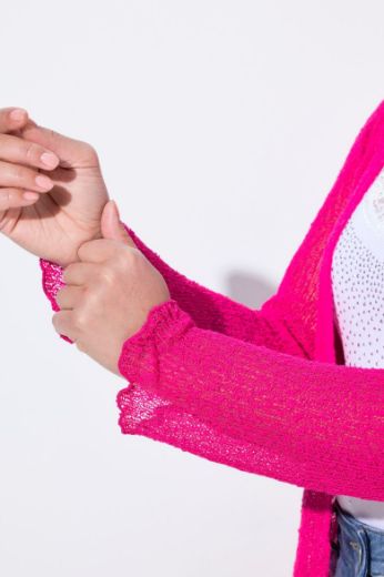 Plus size veliki brojevi Jakna od perforirane tkanine za punije
