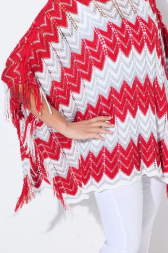 Plus size veliki brojevi Pončo na pruge za punije