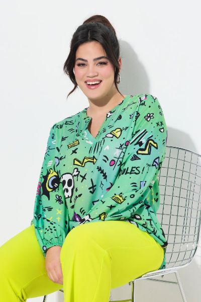 Veliki brojevi Bluza sa printom stripa moda za punije