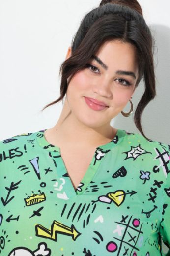 Plus size veliki brojevi Bluza sa printom stripa za punije