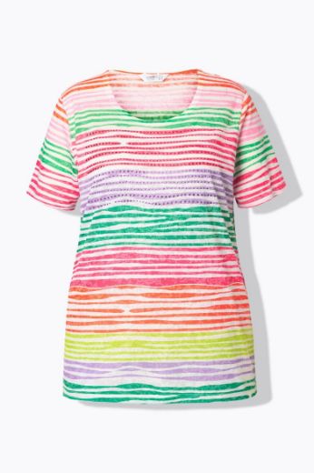 Plus size veliki brojevi Majica kratkih rukava na pruge za punije