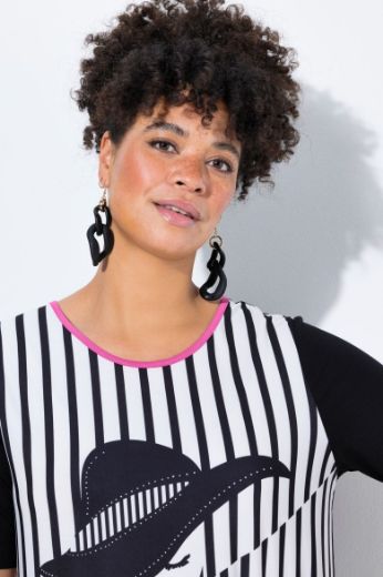 Plus size veliki brojevi Majica kratkih rukava na pruge za punije