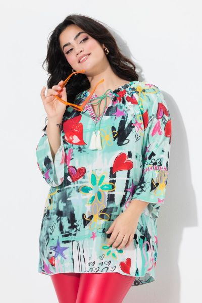 Veliki brojevi Bluza s printom moda za punije
