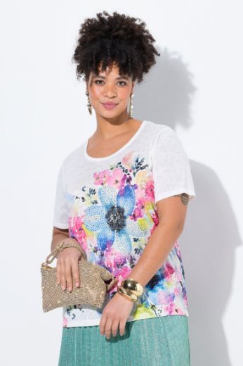 Plus size veliki brojevi Majica kratkih rukava cvjetnog uzorka za punije
