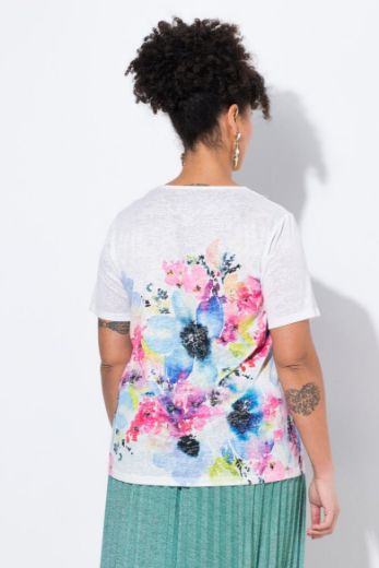 Plus size veliki brojevi Majica kratkih rukava cvjetnog uzorka za punije
