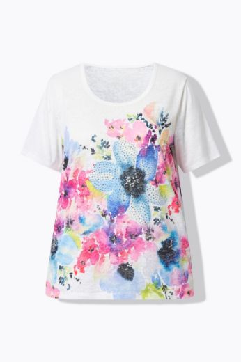 Plus size veliki brojevi Majica kratkih rukava cvjetnog uzorka za punije