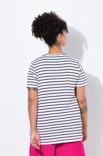 Plus size veliki brojevi Majica kratkih rukava na pruge za punije