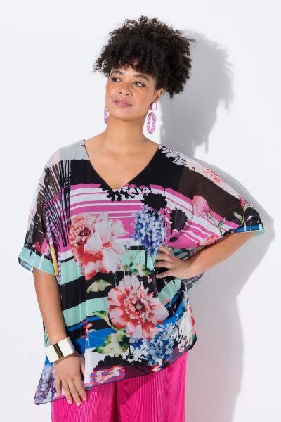 Veliki brojevi Bluza mrežasta sa topom moda za punije