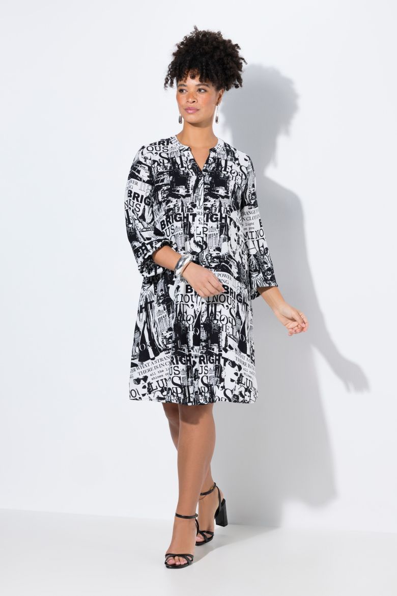 Plus size veliki brojevi Haljina s printom za punije