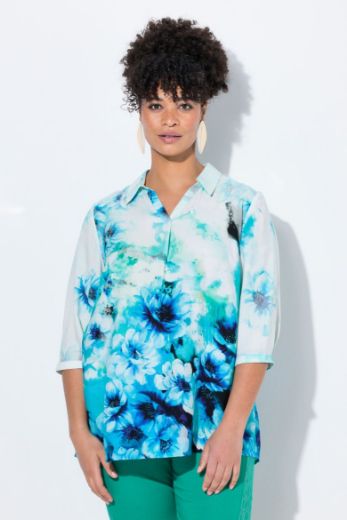 Plus size veliki brojevi Bluza dužeg kroja cvjetnog uzorka za punije