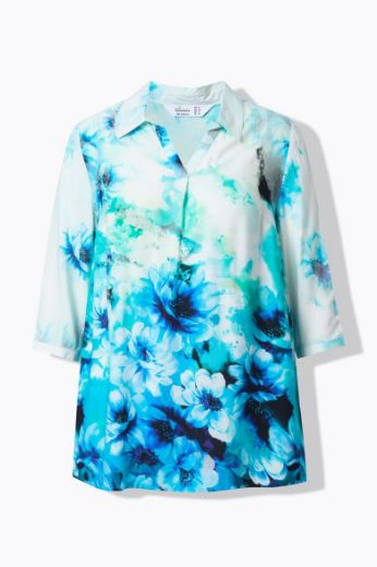 Plus size veliki brojevi Bluza dužeg kroja cvjetnog uzorka za punije