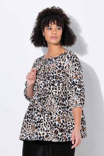Plus size veliki brojevi Bluza od muslina s leopard uzorkom za punije