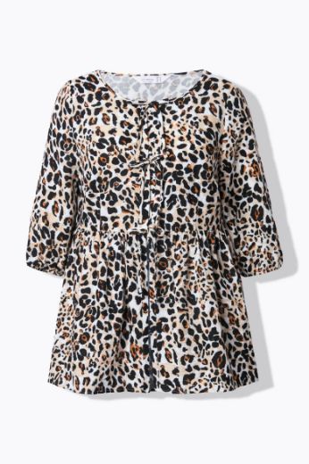 Plus size veliki brojevi Bluza od muslina s leopard uzorkom za punije