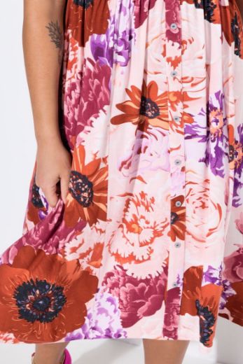 Plus size veliki brojevi Haljina na volane s printom za punije