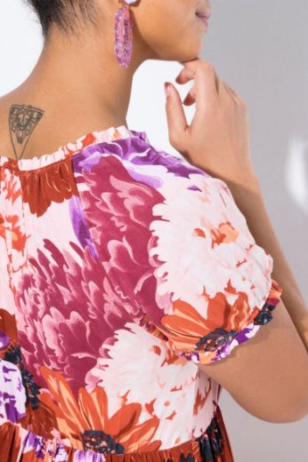 Plus size veliki brojevi Haljina na volane s printom za punije