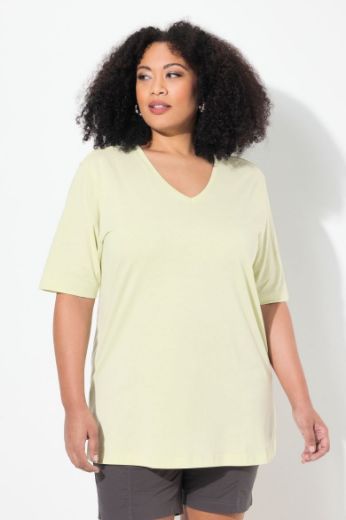 Plus size veliki brojevi Majica V izrez Basic za punije