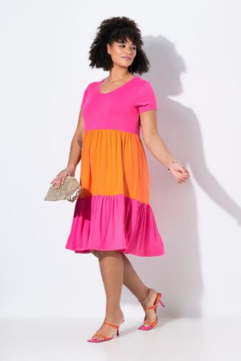 Plus size veliki brojevi Haljina na volane za punije
