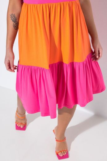 Plus size veliki brojevi Haljina na volane za punije