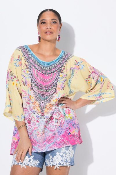 Veliki brojevi Bluza s ukrasnim kamenčićima moda za punije