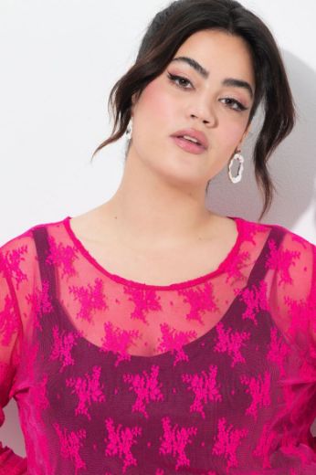Plus size veliki brojevi Košulja s čipkastim detaljima za punije