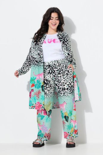 Plus size veliki brojevi Hlače širokih nogavica s leopard uzorkom za punije