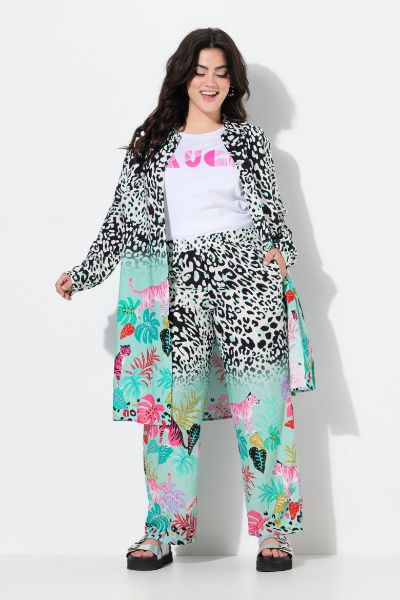Veliki brojevi Hlače širokih nogavica s leopard uzorkom moda za punije