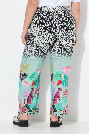 Plus size veliki brojevi Hlače širokih nogavica s leopard uzorkom za punije